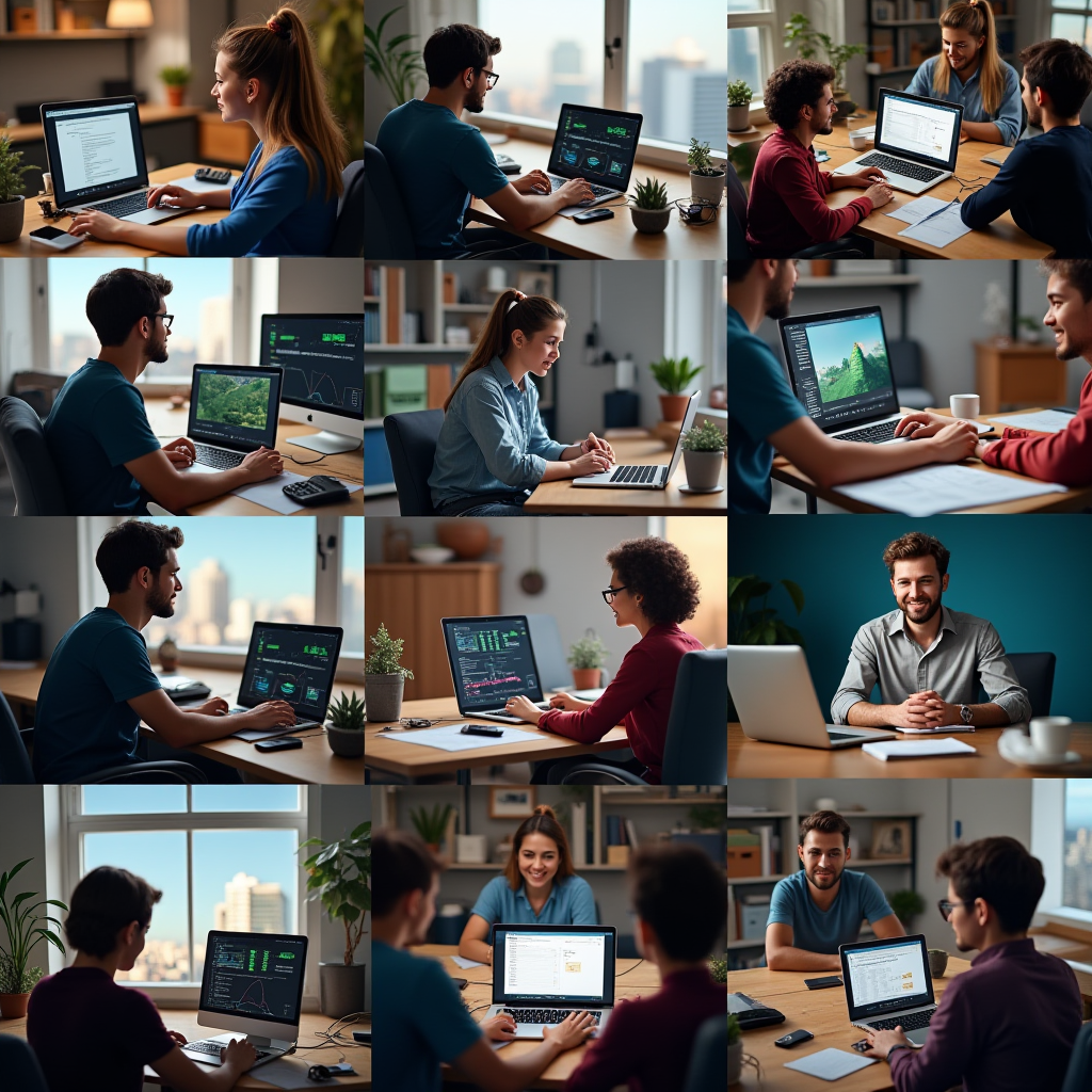 Collage showing diverse modding community members collaborating online, sharing screenshots, discussing technical challenges in forums, and celebrating mod releases, representing the social aspect of user-generated content