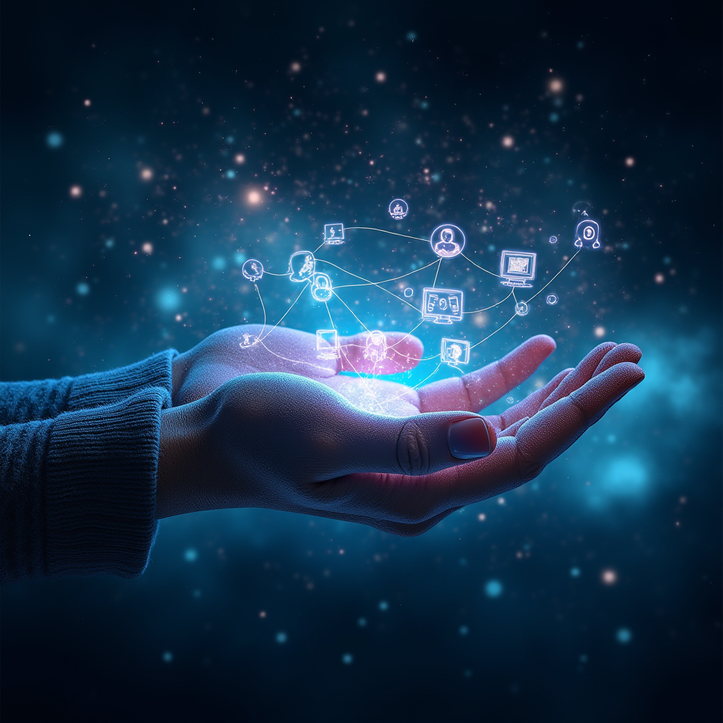 Futuristic visualization of a thriving fan fiction community with holographic story threads connecting writers across the globe, game characters emerging from screens, and glowing networks of creative collaboration spreading like constellations against a deep space background